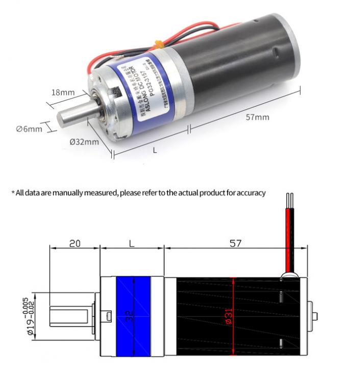 12V/24V PG32-3157 Bürstenplanetäres Getriebe Mikromotor 24V Gleichstromplanetäres Getriebe Motor 11