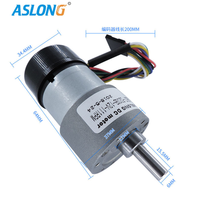 Aslong Jgb37 520gb elektrischer DC-Gang-Motor Hall Encoder 1600RPM