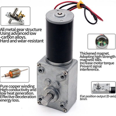 Selbsthemmender Untersetzungsmotor A58-31ZY 12/24 V 10–470 U/min Turbo-Schnecken-Untersetzungsmotor mit hohem Drehmoment, Gleichstrom-Schneckengetriebe mit hohem Drehmoment