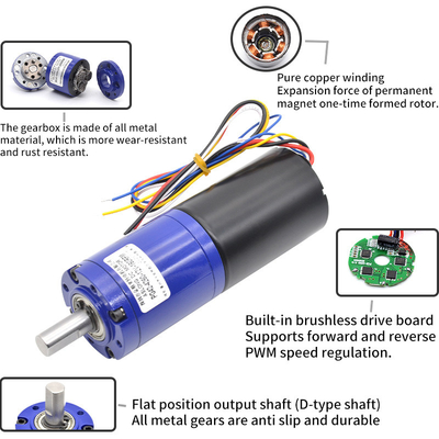 ASLONG PG42-4260 DC Bürstenloser Planetengetriebe Reduktionsmotor 24V 80-2500RPM Vorwärts- und Rückwärtsmikromotor