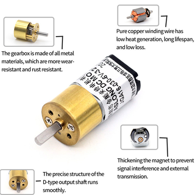 ASLONG JGA16-030 15,5mm 6V 26-800RPM Gleichspannungsmotor mit Bürstengereduktionsmotor