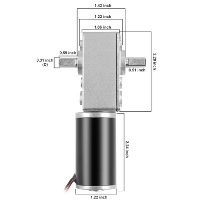 Selbstverriegelungs-Doppellager-Reduktionsmotor A58SW31ZYS Mikro-DV-Gangmotor Doppelachs 12V 24V-DV-Wurm-Gangmotor